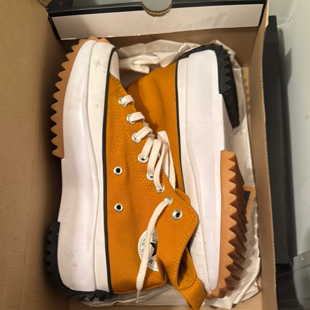 Yellow High-Top Sneakers with Chunky Sole